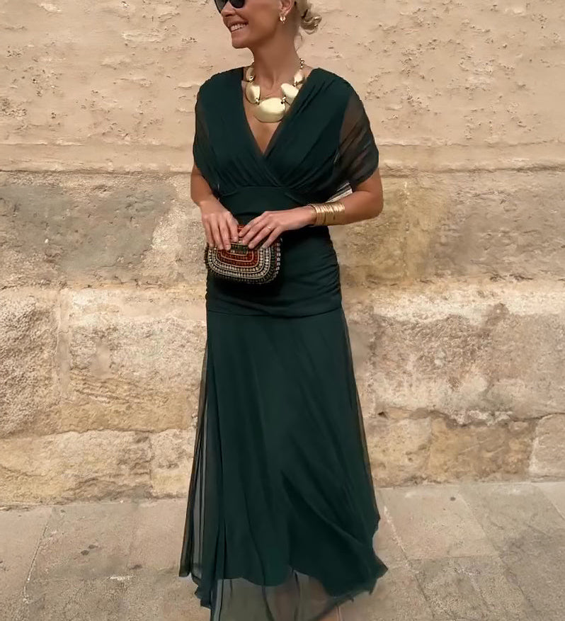 Louise | Elegáns Maxi Ruha V-nyakkal
