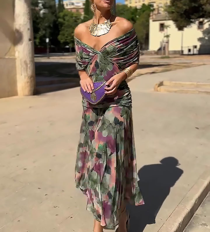 Louise | Elegáns Maxi Ruha V-nyakkal