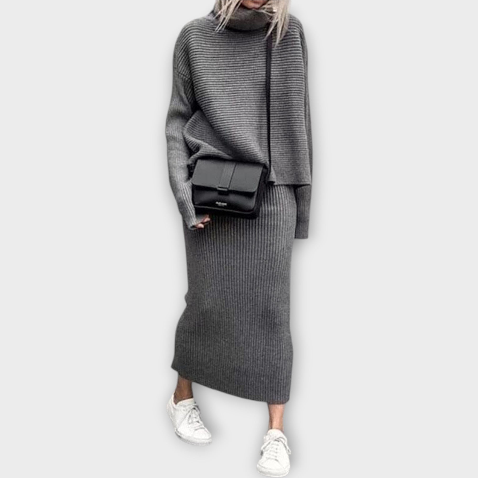 Rhea | Kötött szett szoknyával és minimalista esztétikával
