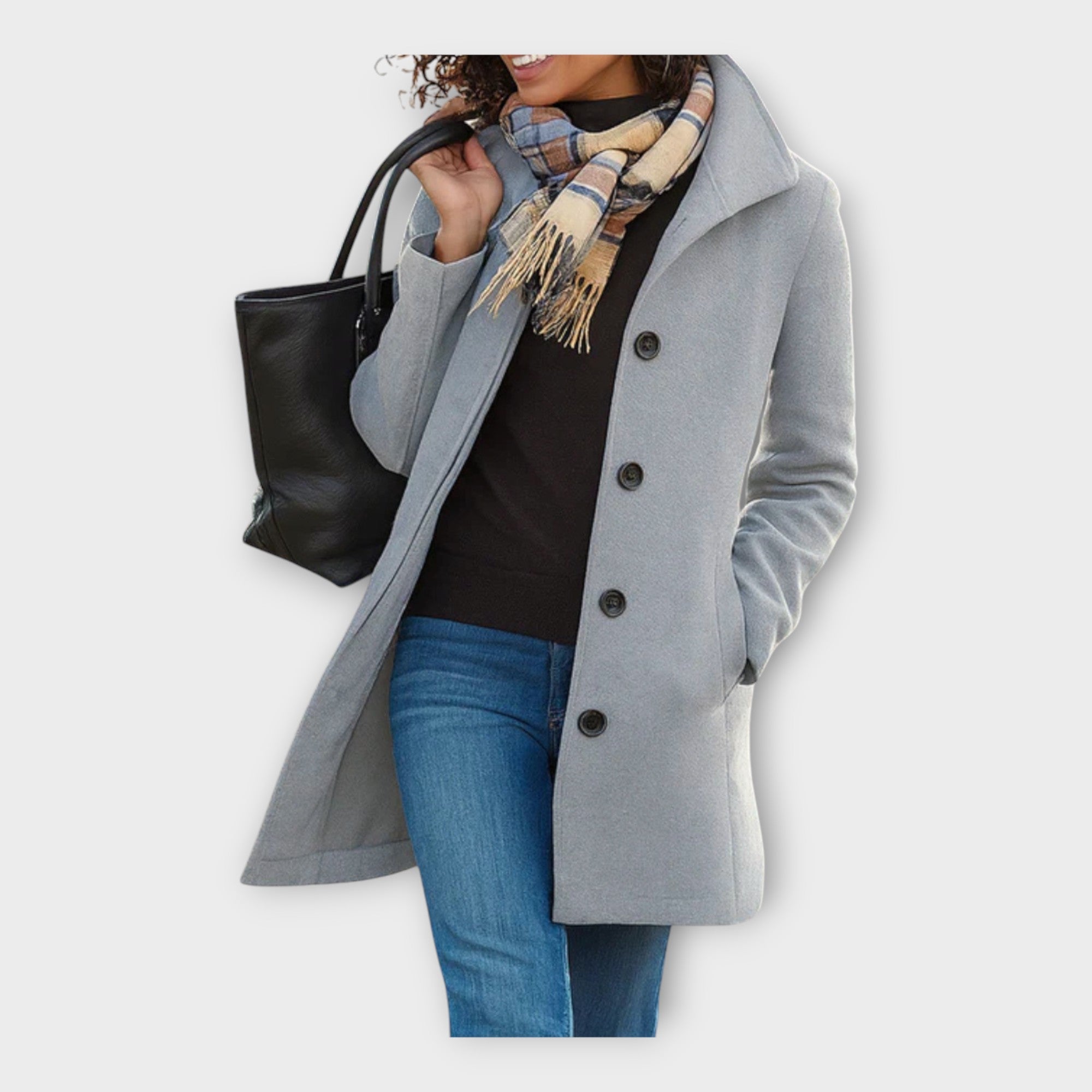 Tinna | Elegáns gyapjú kabát gombokkal