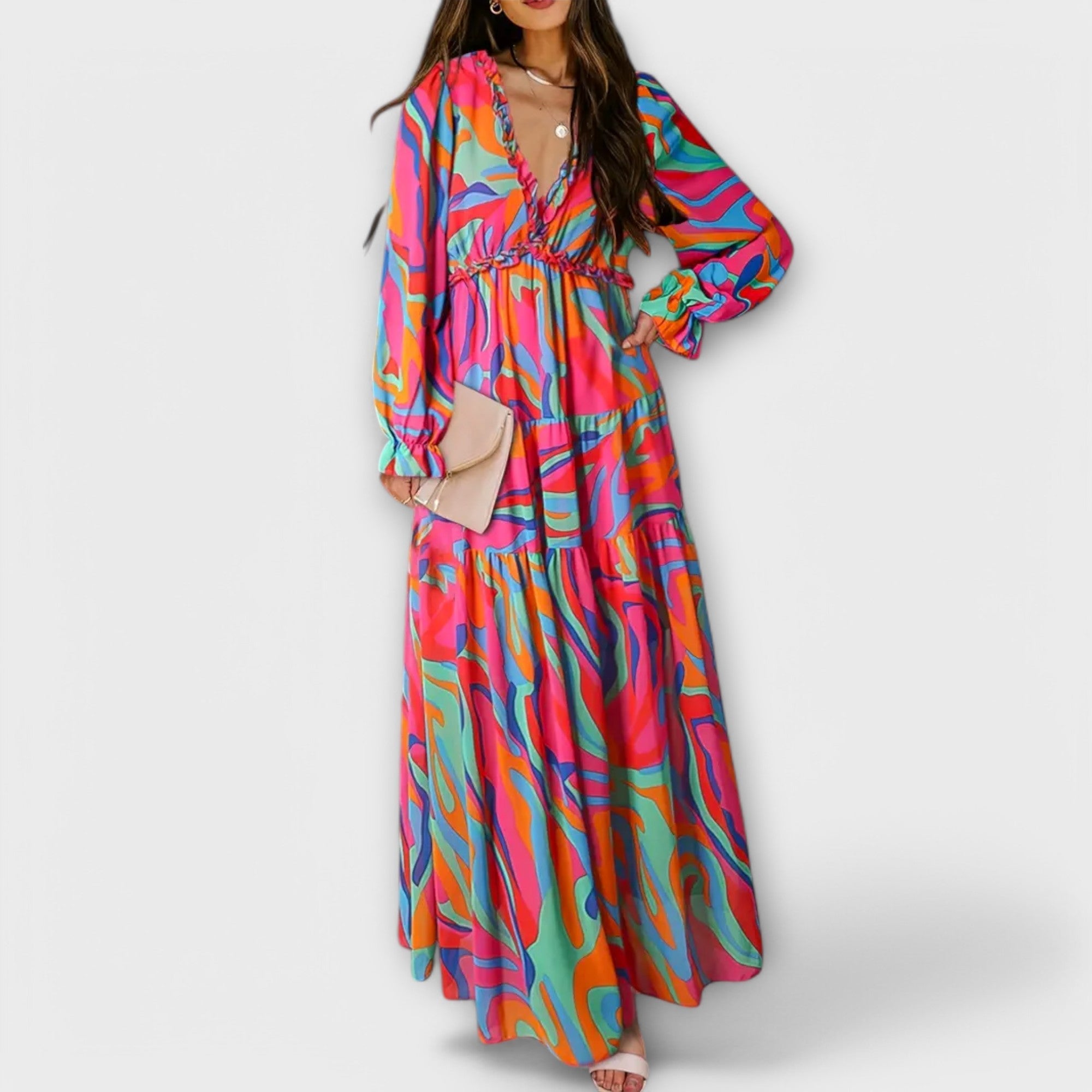 Irina | Lillelise mintás maxi ruha