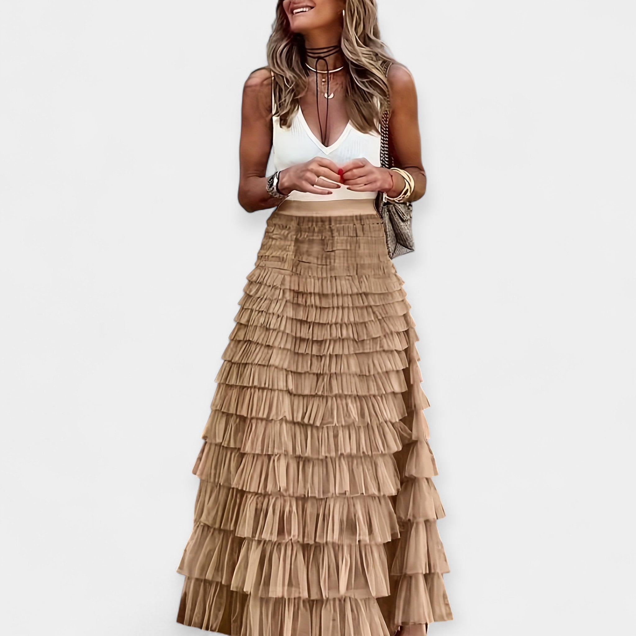 Nina | Boho szoknya hálós szegéllyel