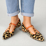 Lulu | Leopárd T-strap Laposcipők