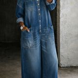 Sophia | Válltól Szabad Denim Ruha
