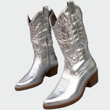 Virág | Elegáns és kényelmes fém cowboy csizmák mindennapi viseletre