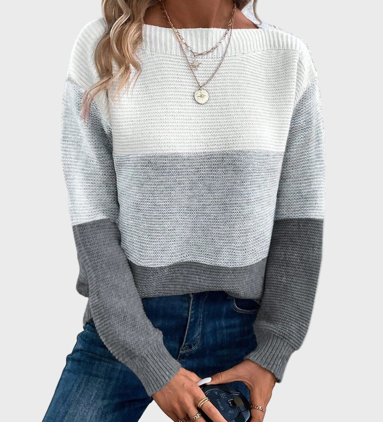Linda | Elegáns, kötött, magas nyakú pulóver