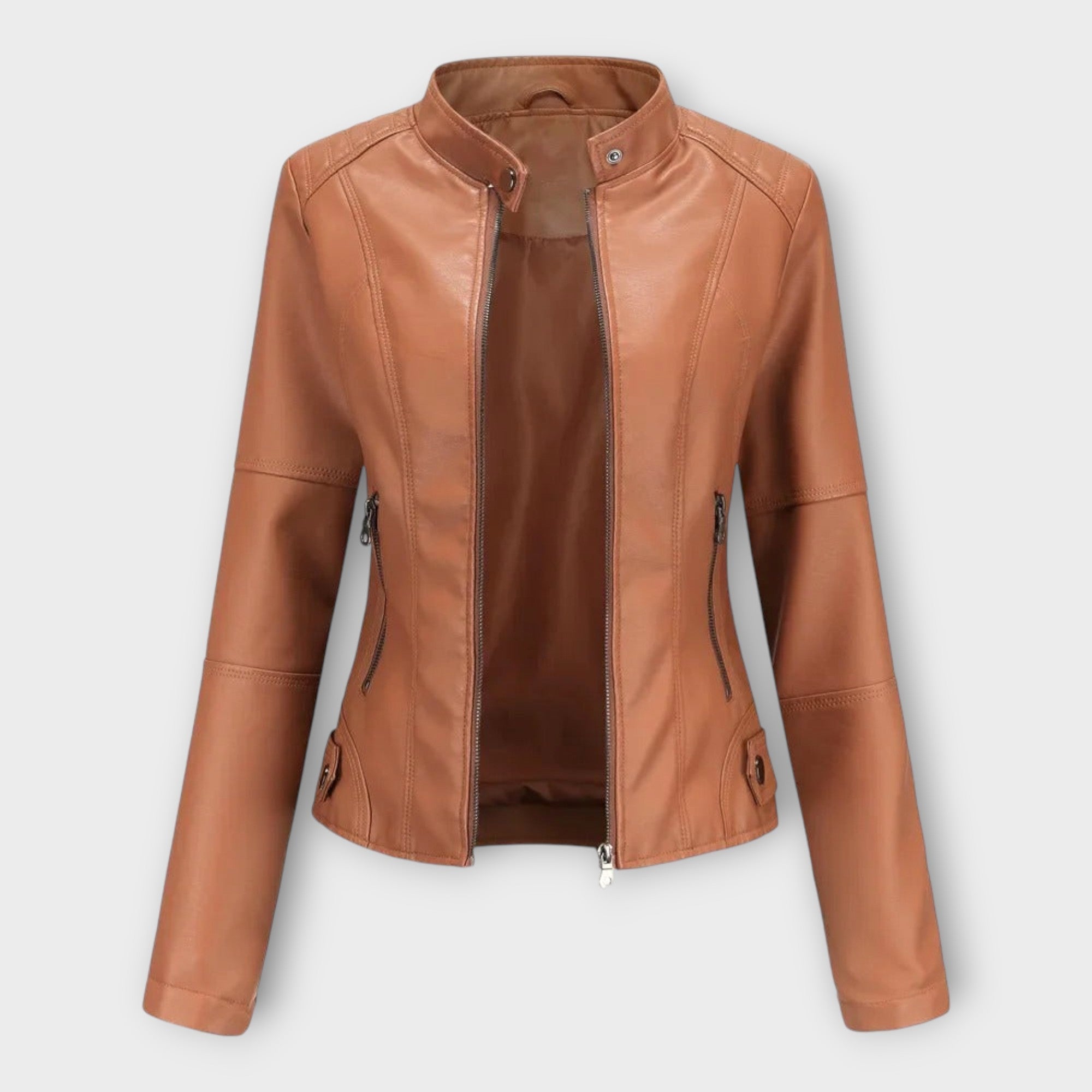 Külli | Elegáns bőrkabát modern vonallal és időtlen stílussal