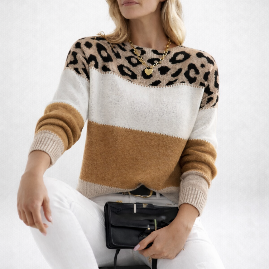 Ophélie | Elegáns leopárdmintás pulóver